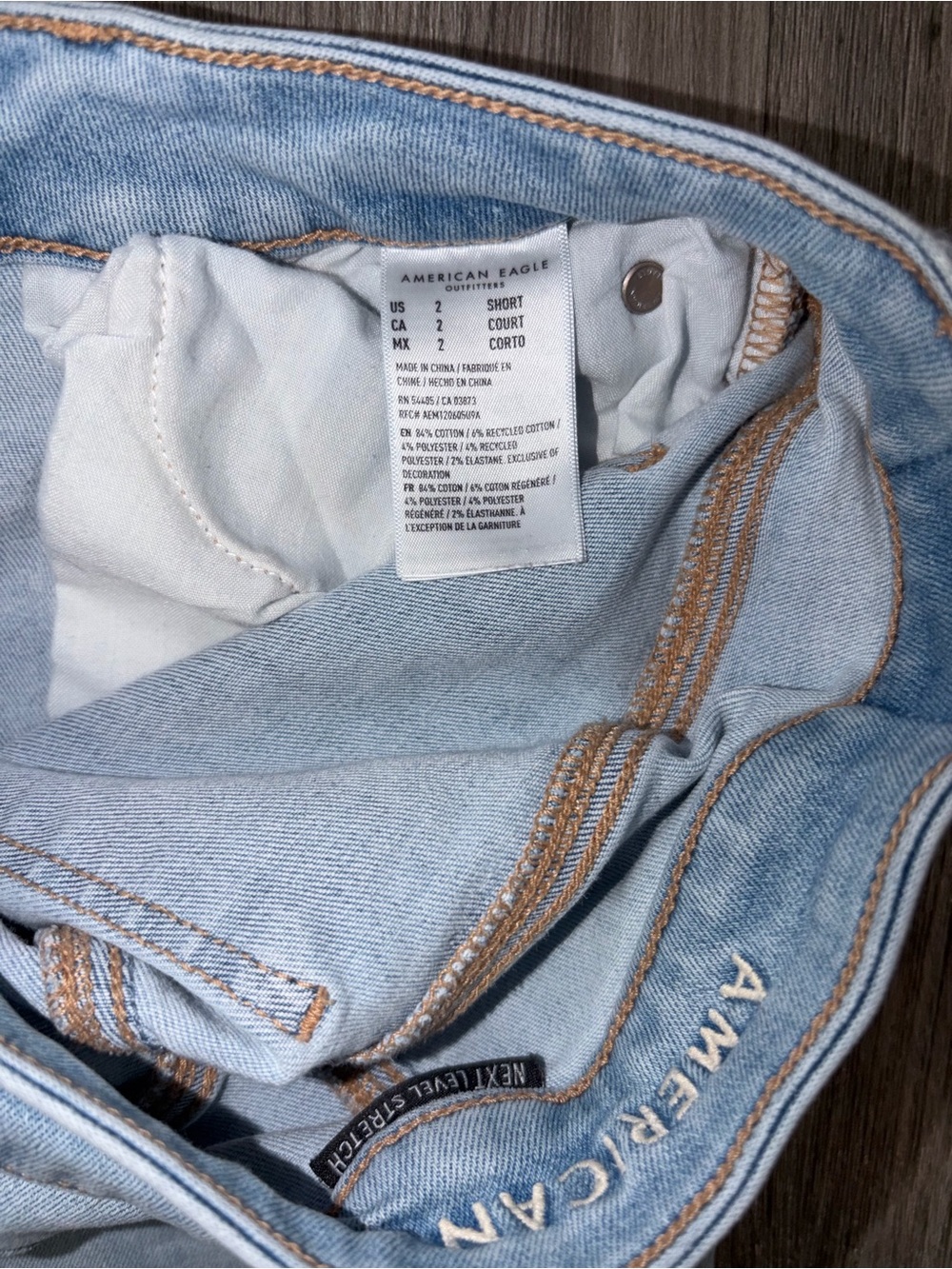 American Eagle Outfitters Light Blue Distressed Flare Jeans - Picture 6 of 9
